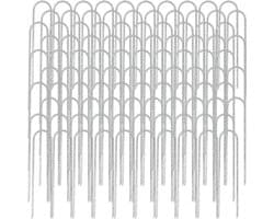 SnelShoppen - 100 Stuks Ø3mm Grondankers - 150x25mm Fixeerankers van Staal - Extra Sterke Grondpinnen voor Tuin, Camping en Kunstgras