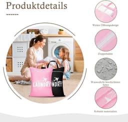 Dailygoods- Waszak Waterdicht - Waszakken voor Wasgoed - Reiswaszak - Opvouwbaar - Lichtgewicht - Ritssluiting — thumbnail 5