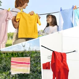 Dailygoods- Waslijn Uitschuifbaar 1,5/3 m - 2 Stuks Reiskleding - Draagbaar - Winddicht - Haken/Zuignap - Hoogwaardig Nylon - Wasophanglijn — thumbnail 4