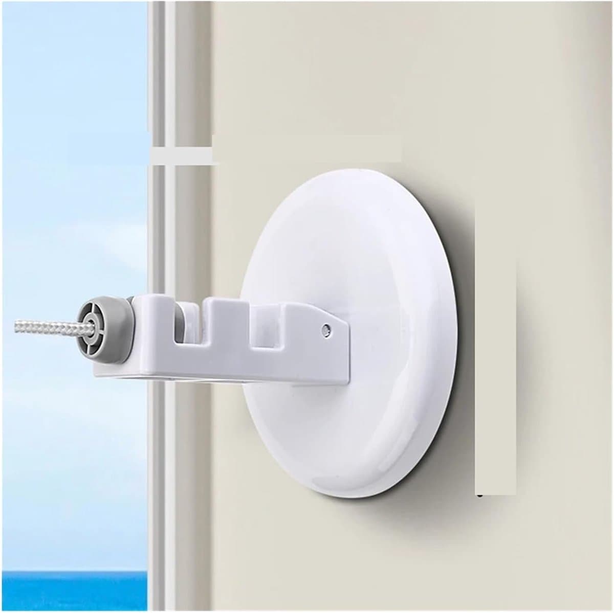 Intrekbare Waslijn - Waskabel Droger - Ruimtebesparend Drogen - Zuignap Installatie - 10 Meter - Wit — afbeelding 1