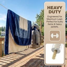 Waslijn 30 m met stalen kern - PVC-omhulsel - Flexibel - Voor buiten - Tuin/camping - Geschikt voor kleding en beddengoed - Ophanglijn — thumbnail 5