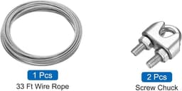 SnelShoppen - 10 m x 5 mm Staalkabel van Roestvrij Staal 304 met Spanslot en 2 Schroefspindels voor Ophangen van Wasrekken - Transparant, Duurzaam en — thumbnail 5