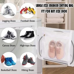 Herbruikbare Was- en Droogzak voor Sneakers, 35 x 40 cm, Geschikt voor Droger, Met Rits en Schoenband, Ideaal voor Wassen en Drogen van Sportschoenen en Kleding — thumbnail 3