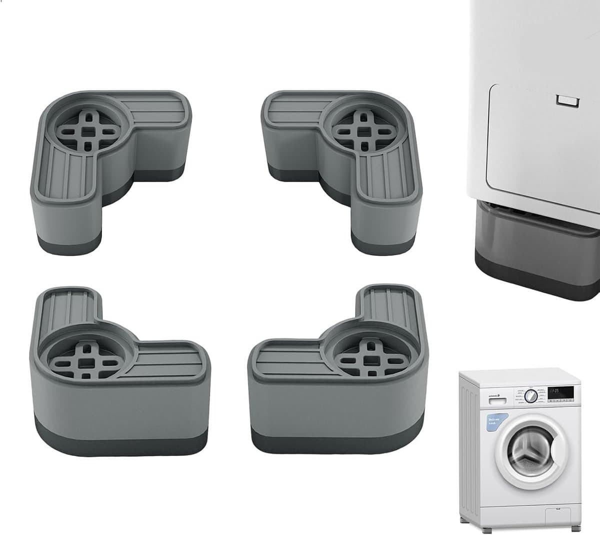 Vibrerende Voeten voor Wasmachines en Meubels, 4 x 4.5 cm, Antivibratie Accessoires voor Wasmachines, Droogkasten en Vaatwassers — afbeelding 1