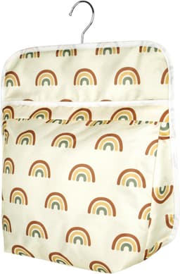 Wasknijperzak, voor maximaal 100 wasknijpers, wasknijperhouder met ophanghaak voor thuisgebruik, om op te hangen, herbruikbaar, wasknijperzak met beugel, regenboog, 30 cm x 26 cm, aktetas — thumbnail 1