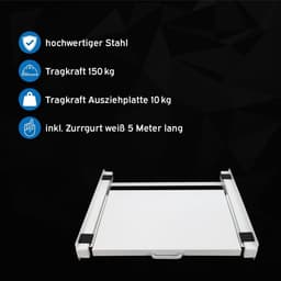 Tussenbouwframe Wasmachine Droger - Stapelrek Droogkast - Ruimte Besparen - Met Uittrekbaar Platform - 60.5 x 54.5 cm - Wit — thumbnail 5