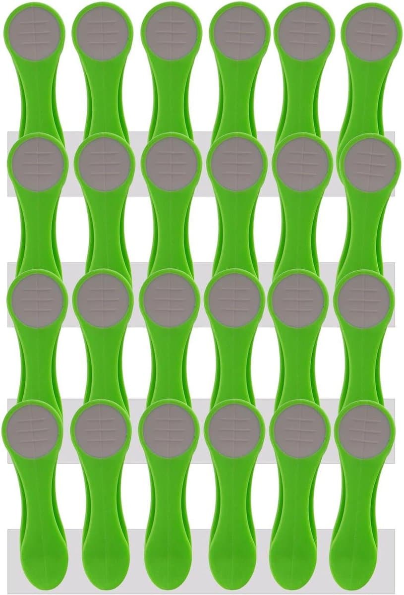 Wasknijpers - Wasclips Kledingklemmen - Kleding Drogen - Softgrip Siliconen - 24 stuks - Groen/Grijs — afbeelding 1