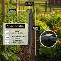 SnelShoppen - Pack van 50 Grondankers voor Druppeltubes 16-20 mm - Slangbevestiging en Pijpenbevestiging - Grondspijkers voor Druppelirrigatie - Ideaa — thumbnail 4