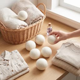 SnelShoppen - Wollen Wasballen - Droogtijd Verkorten - Eco-vriendelijk Wasaccessoires - 6 Stuks voor Huishoudens en Reizigers - Voorkomt Kreuken en St — thumbnail 4