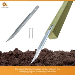 Grondankers set van 4 - Gegalvaniseerd - Veilig bevestigen voor schommel en speelhuis — thumbnail 4