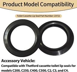 23721 voor Thetford cassette lipafdichting 110 mm compatibel met C200, C250, C400, C500, C2, C3, C4, caravan, camper, toilet, afvaltanks — thumbnail 3