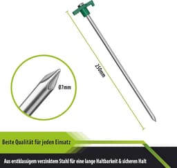 SnelShoppen - 8x anti-roest rots grondpennen groen/zilver Ø 0,7 cm, 25 cm lengte - grondankers, grondpennen van gegalvaniseerd staal voor bevestiging — thumbnail 3