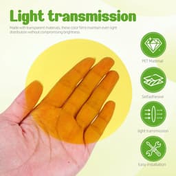 5-delige zelfklevende kleurcorrectiefolie voor lampen, warm licht, lichtfilterfolie voor kleuraanpassing, gelijkmatige lichtverspreiding, veelzijdig voor woonruimteverlichting — thumbnail 4