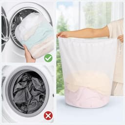 2 stuks waszakken wasmachine 50 x 60 cm groot wasnet set met trekkoord, waszak voor grote kleding, beddengoed - ShopVlot — thumbnail 5