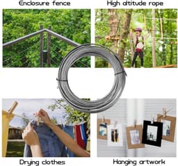 Stalen kabelset 20 m - 304 roestvrij staal - flexibel en robuust - ideaal voor kledinglijn - ShopVlot — thumbnail 5