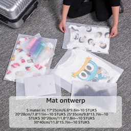 Herbruikbare Ritssluiting Zakken - Transparant - 5 Maten - Waterdichte Opbergzakken - Voor Kleding en Accessoires — thumbnail 3