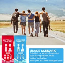 10 stuks outdoor urinezakken van 900 ml voor onderweg, tassen toilet, noodtoilet voor auto, noodtoiletten, plaszak, zaktoilet voor vrouwen, voor wandelen, auto, verstopping, reizen (blauw en — thumbnail 5
