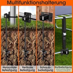 Grondanker - Zwart - 4 x 65 cm - Robuuste Grondankers voor Tuin en Camper — thumbnail 5