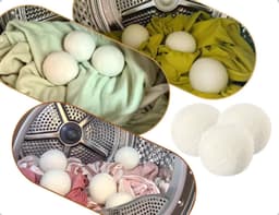 SnelShoppen - 6 Stuks Herbruikbare Drogerballen - Wol Drogerballen voor Donsjacks en Wasverzachter - Antistatisch en Droogtijd Verkort - Inclusief Opb — thumbnail 5