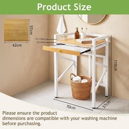 Stapelbare Wasmachine en Droger Sets met Verstelbare Planken, Ruimtebesparend en Praktisch voor Badkamers en Wasruimtes — thumbnail 5