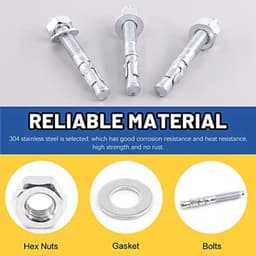 Wigankers 3/8" x 3" - Verzinkt - Heavy duty bevestiging voor beton - 20 stuks — thumbnail 3