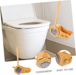 1set Silicone Toiletborstel Set Met Houder Effectieve Badkamerborstel Voor Grondige Reiniging Handige Opbergoplossing Voor Thuis Hotel Kantoor Gele Kleur Duurzaam Ontwerp — thumbnail 5