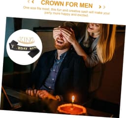 1set Kronen Set Voor Mannen Verstelbare Verjaardagskroon Met Sjaal Gouden Crown Voor Feestelijke Decoraties Optredens Lichtgewicht Duurzaam Voor Verschillende Gelegenheden — thumbnail 4