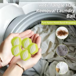 Lint Balls Wasmachine - Herbruikbare Haarvangers - 12 stuks - Groen en wit — thumbnail 3