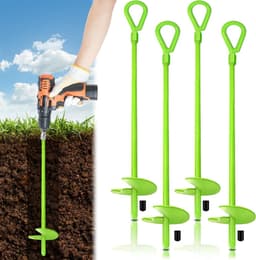 Grondanker hond 18 Inch - Zwaar Grondanker 4 Pack Swing Set Ankers - Camping Luifel Tent Ankers - Metalen Trampoline Anker Kit Adapter niet inbegrepen Grondanker hond — thumbnail 1