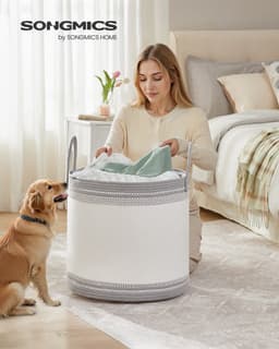 SONGMICS - Wasmand - Wassorteerder - Katoen - Met Handgrepen - Voor Slaapkamer en Wasruimte - 90L — thumbnail 3