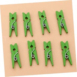 Houten Clips - Mini Knijpers - Foto Decoratie - Duurzaam Houtmateriaal - 300 Stuks - Groen — thumbnail 4