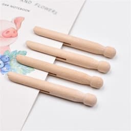 Houten Clips - Kleine Knijpers - Ambachtelijk Gebruik - Veilige Grip - 8cm 100 Stuks - Houtkleur — thumbnail 5