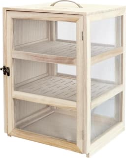 Opslagkast voor Keuken en Eten - Hout en Staal, 28,2 x 24 x 39 cm - Ideaal voor Kaas en Vleeswaren — thumbnail 2