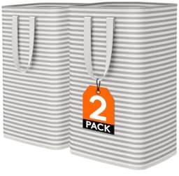 Opvouwbare wasmand 80 liter, set van 2, ruim en stevig met handige draaghandvatten — thumbnail 1
