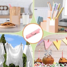 3.5cm Colored Clothespins - 100pcs Mini Colorful Plastic Clothes Clips - Strong Grip Photo Clips voor Photos - Hanging Clothes - Decorative Crafts - Pink — thumbnail 4