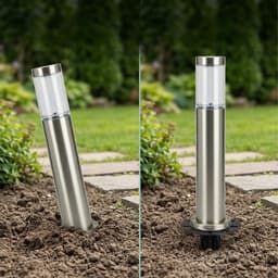Grondanker voor tuinlamp - set van 4 - 30 cm - zilver — thumbnail 5