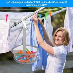 50 Stuks Winddichte Plastic Wasknijpers met Mand, Ideaal voor Waslijnen en Hangers, Duurzaam en Handig in Gebruik — thumbnail 2