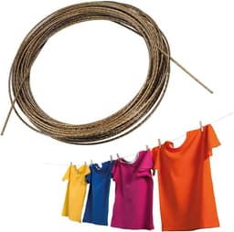 Waslijn met Kunststof Gecoate Kabel - 20 Meter Stalen Lijn voor Buiten, voor het Drogen van Wasgoed, Kleding, Doeken in de Tuin — thumbnail 1