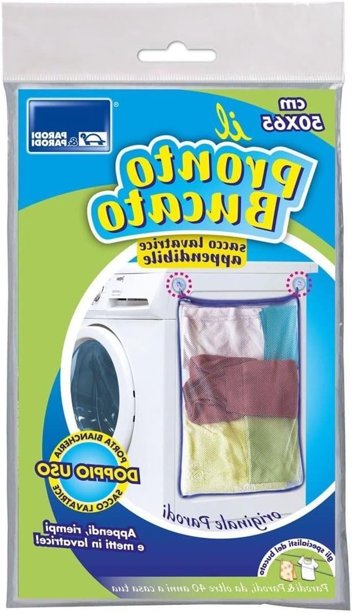 Wasknijperzak - Waszak Net - Kleding Wassen - Met Zuignappen - 14 x 24 x 1 cm - Wit — afbeelding 1