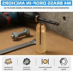 Messing pluggen - Inslag ankers - Beton verankeren - Corrosiebestendig - M10 10 stuks - Goud — thumbnail 1