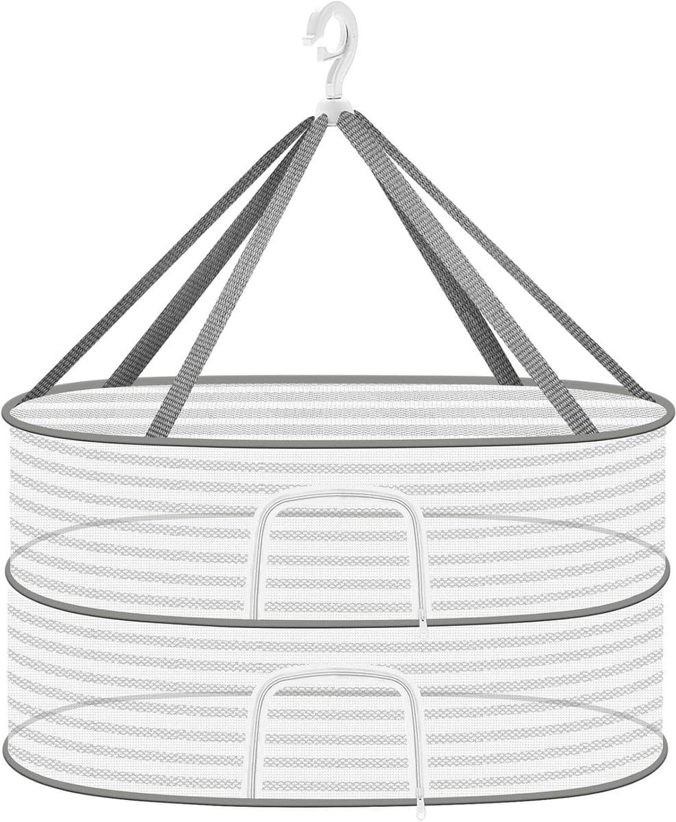 Droognet Kruiden - Droogmand Opvouwbaar - Planten Drogen - Ventilerend Mesh Materiaal - 60 x 40 x 40 cm - Wit — afbeelding 1