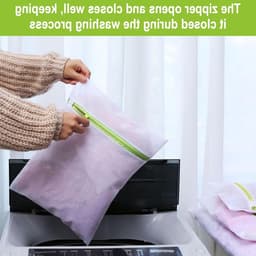 Set van 3 kleine linnen waszakken voor de wasmachine 23 x 30 cm - multifunctionele waszakken voor delicate kleding - wasnet voor reizen en thuisgebruik - grote waszakken voor optimaal onderhoud van textiel. — thumbnail 4