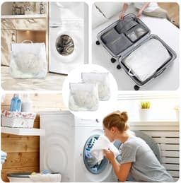 Dailygoods - Set van 2 Grote Herbruikbare Netwaszakken, 50 x 60 cm — thumbnail 3