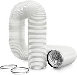 Afvoerslang - Flexibele slang - Ventilatie - Versterkte aluminiumfolie - 125 mm x 5 m - Wit — thumbnail 1