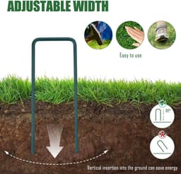 Dailygoods - 50 Stuks U-vormige Grondankers voor Tuin en Camping 150x30x3mm — thumbnail 4