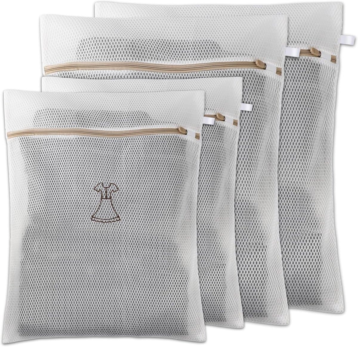Versterkte Waszakken voor Kleding, 4 Stuks, Duurzaam en Herbruikbaar, Ideaal voor Ondergoed en Delicate Was — afbeelding 1