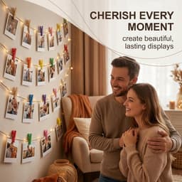 40 stuks kleine houten knijpers met draad voor het ophangen van foto's, tickets en bruiloftdecoraties in stijl — thumbnail 3