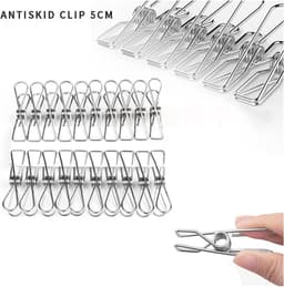Metalen Kledingclips - Wasknijpers - Kleding Ophangen - Roestvrij Staal - 20 Stuks - Zilverkleurig — thumbnail 3