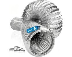 Afvoerslang Aluminium - Flexibele Buis - Luchtgeleiding - Duurzaam Materiaal - 100 mm 2.5 meter - Aluminiumkleur