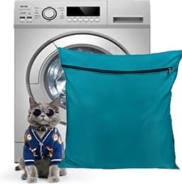Waszakken voor huisdieren - 60x70cm - Laundry bag - Waszakken - Met Rits - Bescherm je Wasgoed en Wasmachine - voor honden en katten - blauw — thumbnail 1